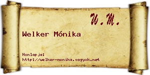 Welker Mónika névjegykártya